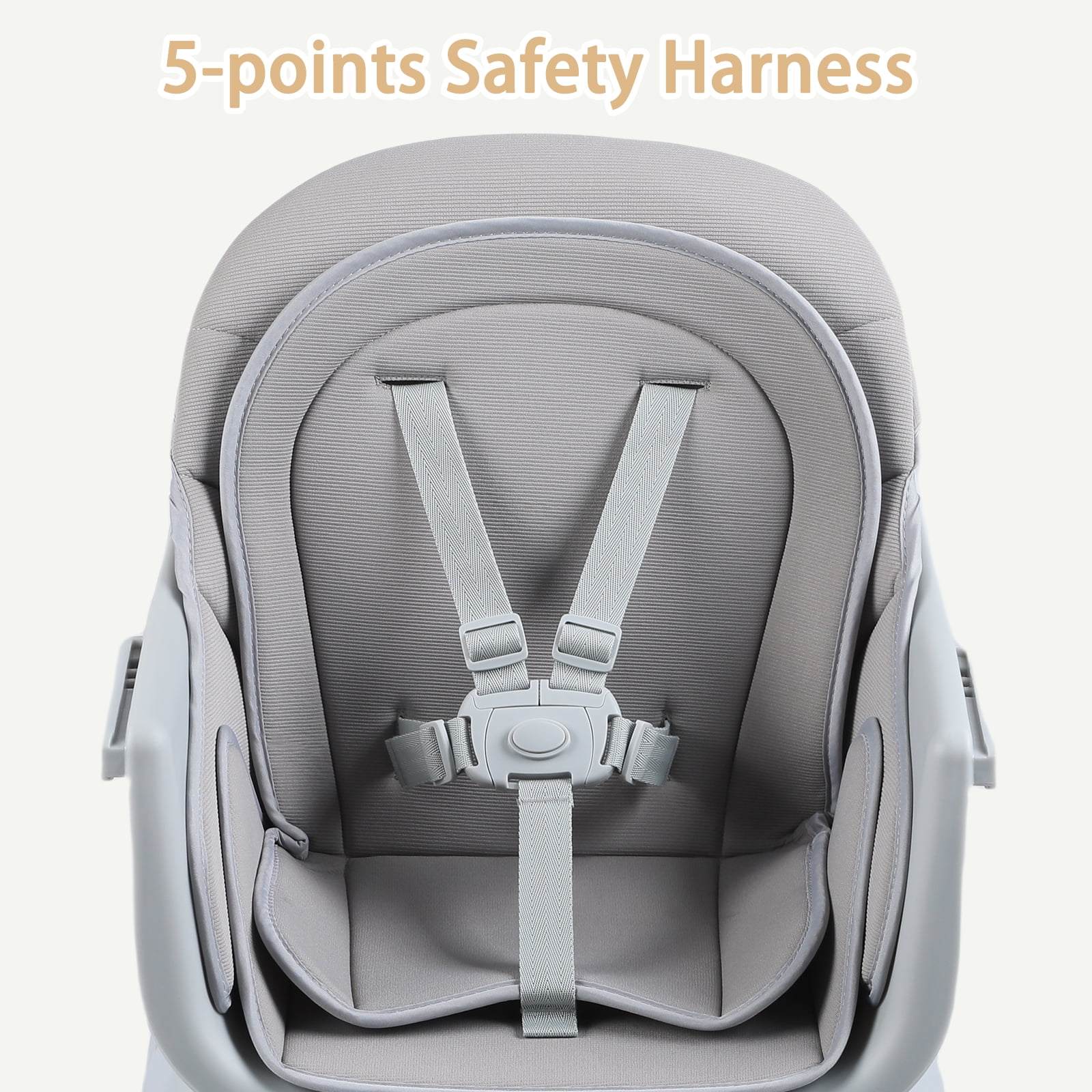 AILEEKISS 8 in 1 Baby High Chair, Toddler Dining Booster Seat for Eating, Light Grey