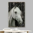 thumbnail image 3 of wall26 Canvas Print Wall Art Black &amp; White Horse Portrait on Wood Panels Animals Wildlife Digital Art Realism Rustic Scenic Nature Photography Colorful for Living Room, Bedroom, Office - 32", 3 of 5