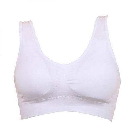 

Sonbest Breathable Underwear Sport Yoga Bras Lovely Young Size S-3XL Outdoor Women Seamless Solid Bra Fitness Bras Tops White 2XL