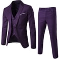 thumbnail image 3 of Traje informal de negocios de tres piezas para el novio, padrino de boda, traje de un botón, 3 of 5