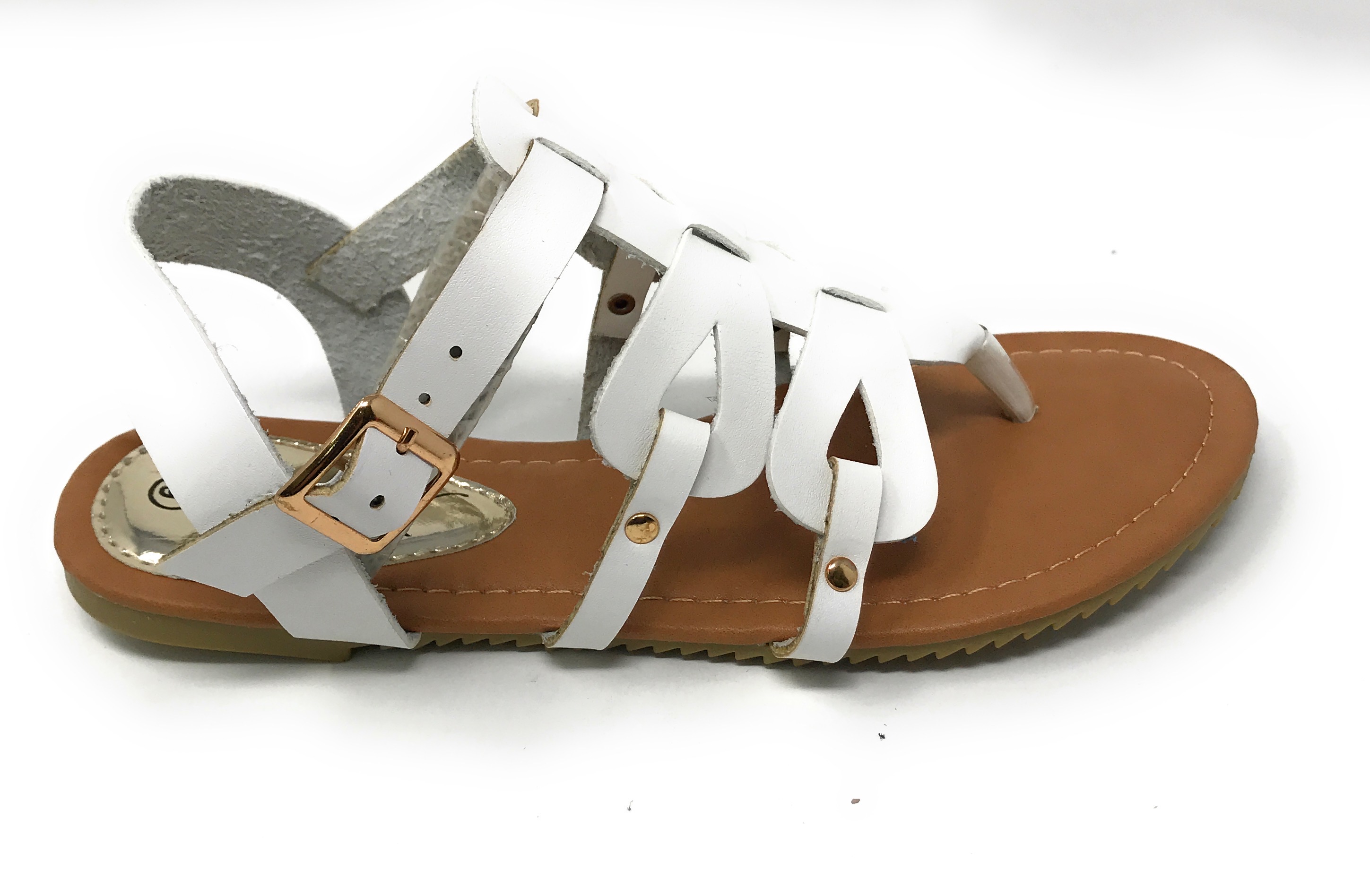 Victoria K Women's Gladiator Style Multi Loops With Double Crossover Sandals
