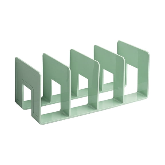 BAOQIN Acrylic File organizer for Desk, Clear Desktop Book organizer, Creative Book Stand Divider Bookshelf for Home School and Office (Green)