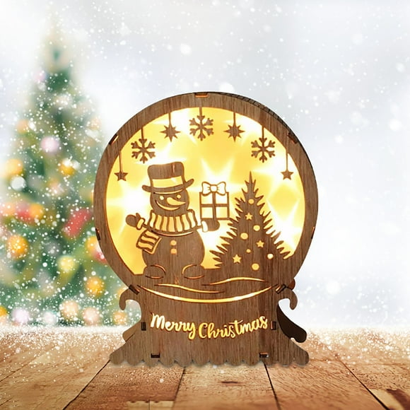 Boreal Craft Wooden Night Light Wood Home Light Desktop Decorations Desk 3D Christmas Lights Wooden Wood Table Astronaut Light Kids Bedroom Lights Color Light Lamp without Electricity Astronaut Lamp