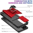 thumbnail image 6 of Design for Google Pixel 7 Phone Case with Screen Protector Card Holder Stand Kickstand Heavy Duty Shockproof Hybrid Rugged Drop Protective Cover for pixel7 google7 Women Girls 6.3 inch Red, 6 of 14
