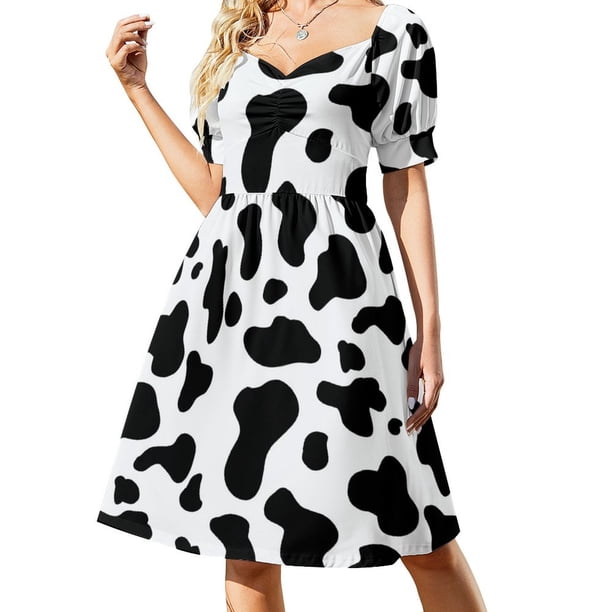Vestido de manga corta con estampado de vaca Vestidos largos Vestido de noche de lujo para mujer Vestidos de novia para mujer Vestido