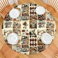 thumbnail image 2 of Vintage Halloween Poster Pattern Round Fitted Tablecloth with Elastic Edge,Dining Table Cover Waterproof,Outdoor Round Tablecloth for Camping,Dining,Indoor and Outdoor, 2 of 7