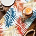 thumbnail image 3 of Table Runners 120 Inches Long Dress Scarves, Tropical Botanical Farmhouse Coffee/Dining/Kitchen Table Decor Table Runner for Living Room, Summer Colorful Palm Leaves Boho 13x120 Inch, 3 of 9