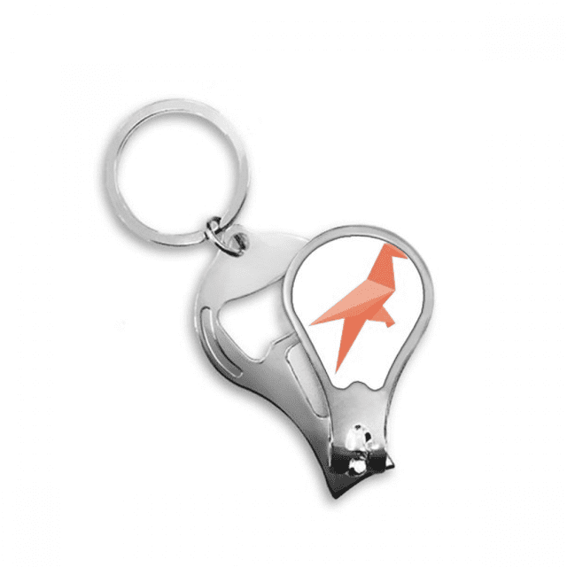 Oiseau Rouge Motif Origa Coupe-Ongles Ouvreur Porte-Clés Ciseaux