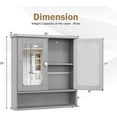 thumbnail image 3 of LDAILY Bathroom Wall Cabinet, Over The Toilet Storage Cabinet with Adjustable Shelf and Vanity Mirrored Doors, Medicine Cabinet Mirror, Bathroom Organizers and Storage for Kitchen, Office (Gray), 3 of 9