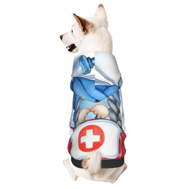 Fotbe Medicine Gnome Truck Red Sudadera con Estampado para Perros Pequeños – Suéter con Capucha para Mascotas, Tela Suave de Forro Polar con Bolsillo-Medium