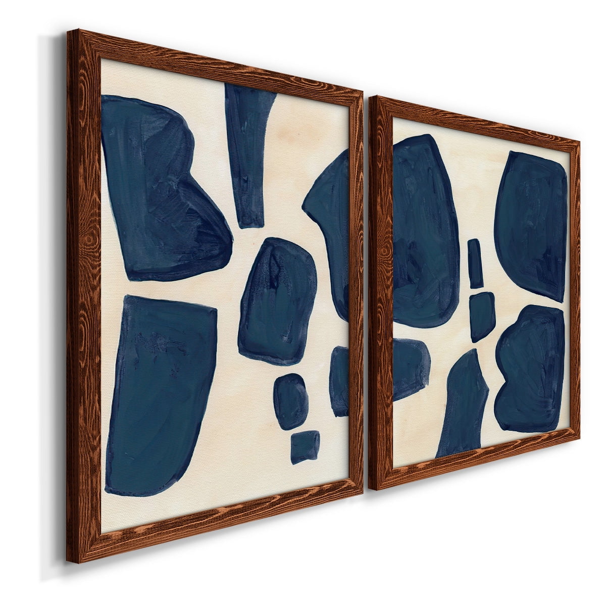 Blue Pieces I - Premium Framed Canvas 2 Piece Set - Ready to Hang