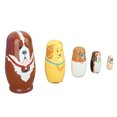 thumbnail image 5 of 5 piezas de madera lindo perro ruso muñecas anidadas juguete hecho a mano de madera lindo perro Matryoshka muñecas conjunto para niños Navidad cumpleaños deseo regalo, 5 of 5