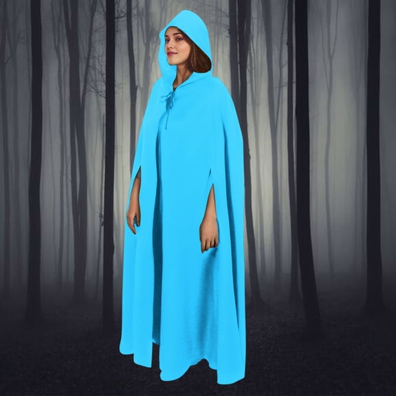 Levmjia Unisex Full Length Hooded Cloak Multi Color Solid Cape Adult Lightweight Breathable Outfit Halloween Party Dress Up Gothic Costume Versatile Holiday Festival