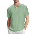 thumbnail image 2 of Eyelet Golf Shirts for Men with Button Collared Short Sleeve Tees Tops Mens Casual Solid Color Pullover Breathable Hollow-Out Beach Tshirts Shirt, 2 of 6