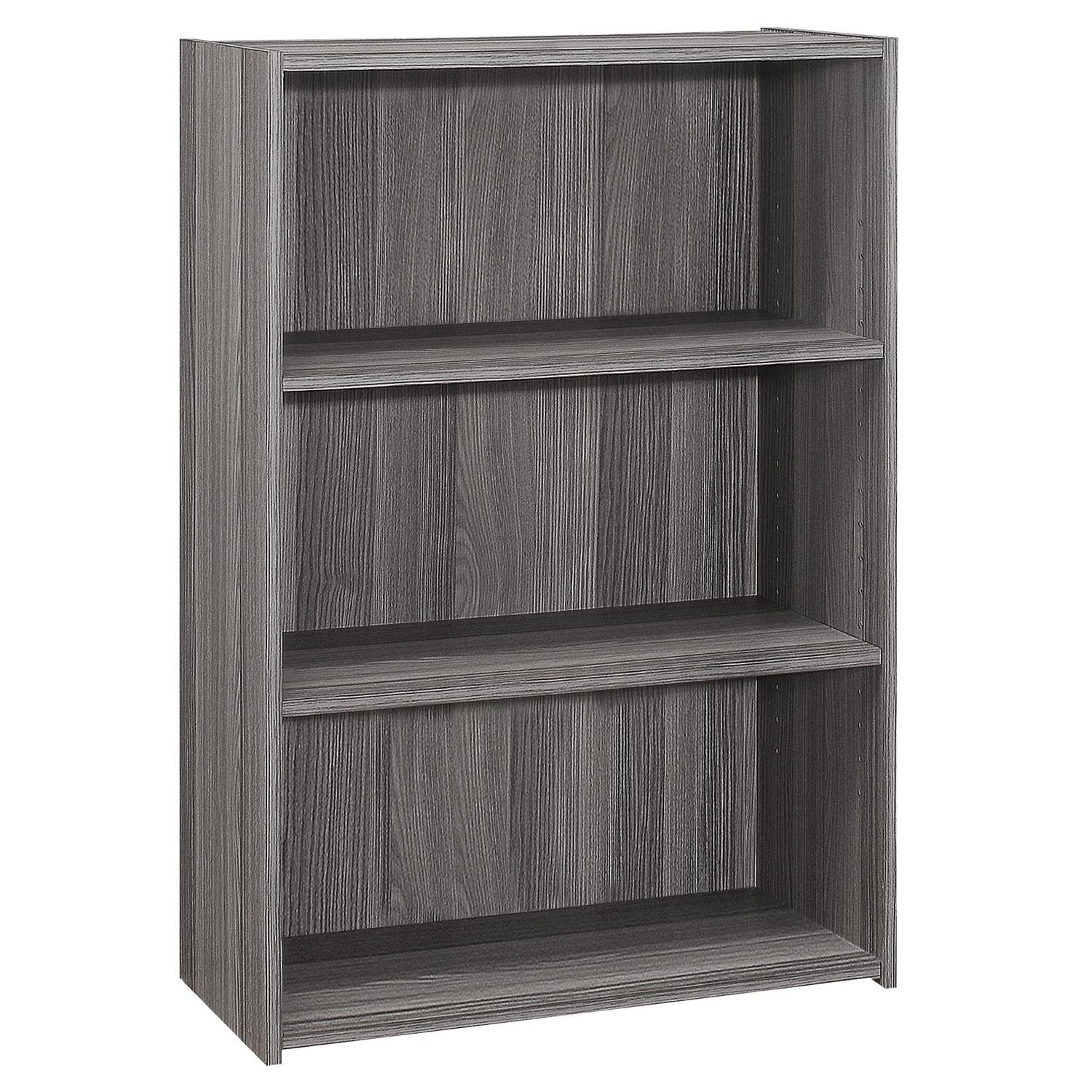 Monarch Specialties Bookshelf, Bookcase, 4 Tier, 36"h, Office, Bedroom, Laminate, Grey, Transitional