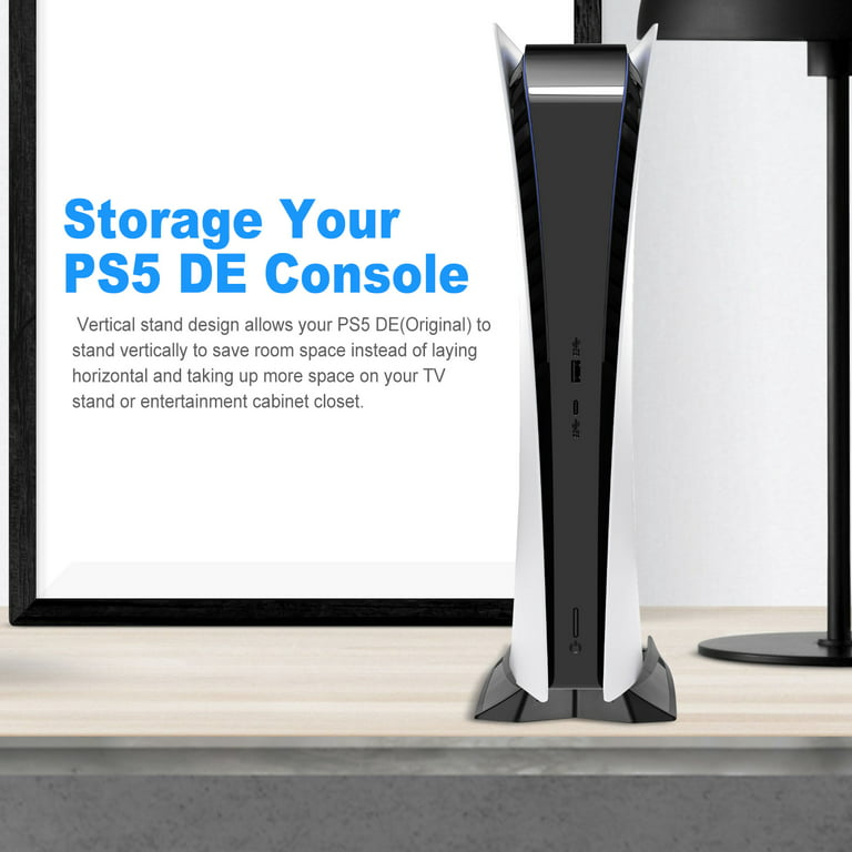 Vertical Stand for PS5 DE, TSV Vertical Stand Fit for Sony Playstation 5  Digital Edition Console, Display Storage Base Stand with Cooling Vents and  Non-Slip Feet, PS5 Console Accessories, Black 