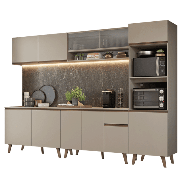 Cocina Integral Completa Modular Madesa Nice 300cm Crema 03