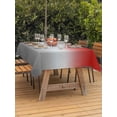 thumbnail image 4 of Rectangle Outdoor Tablecloth With Umbrella Hole And Zipper– Orange Grey Ocean Gradient Waterproof Patio Table Cover for Party, Picnic, Backyard, 52"x70" , Abstract Modern Art, 4 of 8