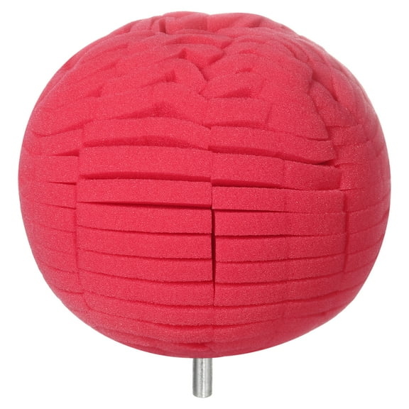 Uxcell Ball Buffing Polishing Pads 4 Inch Fine Cut Sponge Car Wheel Polishers Detail Polisher Tool with 1/4" Dia Shank for Automotive Car Metal Plastic Ceramic, Red