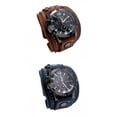 thumbnail image 1 of Reloj De Vintage Punk Correa De Cuero Ancha Brazalete Número Romano Marrón+Punk Vintage Reloj De Ancho PU Cuero Cinturón Correa Brazalete Número Romano Azul Sunnimix none, 1 of 8