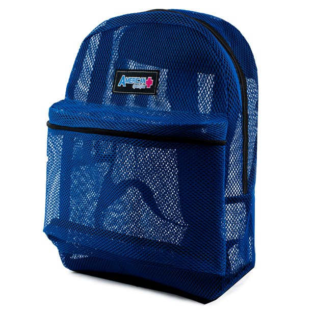 American Sport Plus Mesh 17" School Security Travel Backpack, Royal