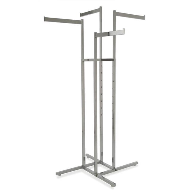 Econoco K13 Tube Carré 4 Voies avec Bras Droits - Chrome