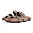 thumbnail image 1 of Zuecos de gamuza de corcho para mujer y hombre, zapatillas con plantilla de corcho, sandalias de playa a la moda para exteriores con soporte para el arco, zapatos para estar por casa sin cordones, 1 of 6
