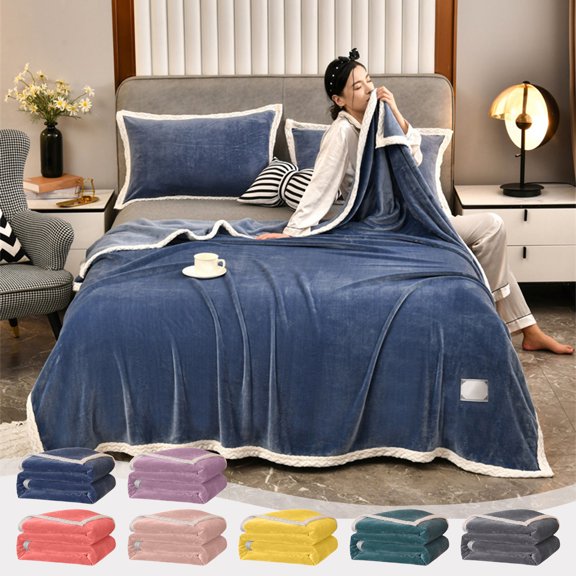 Clearance of savings! Summer Quilts Queen Throw Blankets Soft Fuzzy Warm Fuzzy Throw Blankets Couch Fleece Throw Blankets Bed Cozy Machine Washable Thick Comfy Checkered Furry Sofa