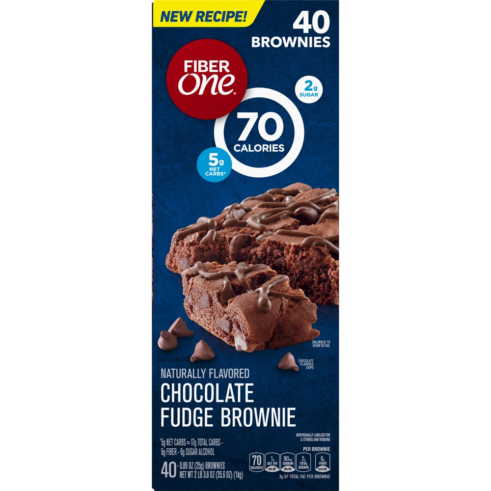 Fiber One Brownies, Chocolate Fudge, 70 Calorie Bar, 5 Net Carbs, 40 ct