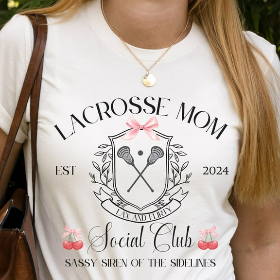 DOPASHIRT Lacrosse Mom Shirt, Coquette Lacrosse Mom Shirt, Moms Social Club Shirt, Lacrosse Game Day, Sports Mom Shirt, Lacrosse Mama, Lax Mom Shirt Unisex S-5XL Hot Trending Shirt