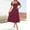 Wine, variant on Oplxuo Women‘s Summer Boho Floral Midi Dress 2025 Casual Short Sleeve Square Neck Flowy Beach Vacation Long Dress