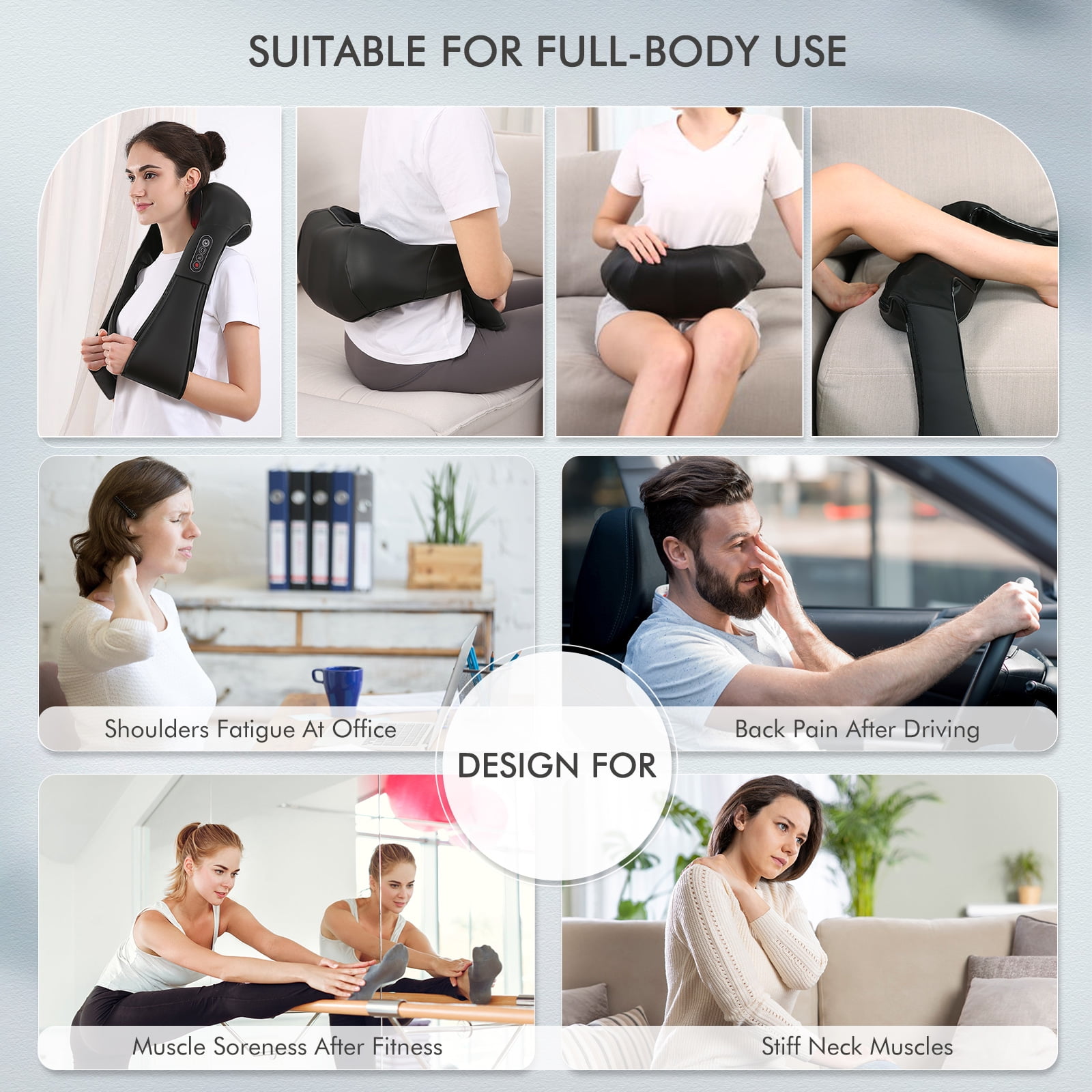 Shiatsu Neck and Back Massager with Heat Electric Shoulder Massagers D –  MARNUR