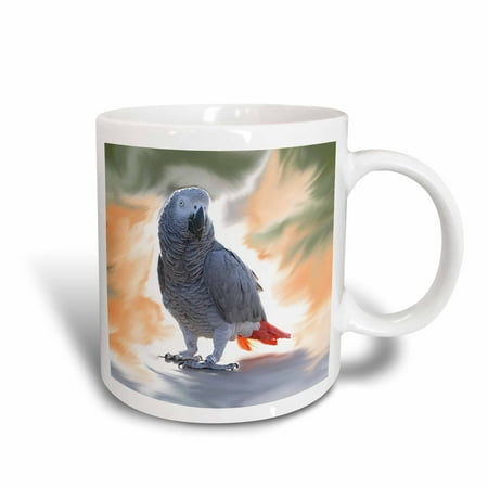- 3dRose African Grey Parrot, Ceramic Mug, 11-ounce