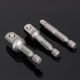 thumbnail image 3 of Socket Adapter Impact Driver Socket Hex Shank Socket Hand Socket Set 3pcs Drill Socket Adaptor Hex Drive To 1/4" 3/8" 1/2" Drive Impact Driver, 3 of 8