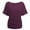 Deep Purple, variant on Womens Short Sleeve Boat Neck Side Shirring Dolman Drape Top