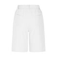 thumbnail image 5 of Sakmal Straight Leg Womens Khaki Shorts Knee Length Plus Size Work Chino White Solid Casual Shorts for Women with Pockets, 5 of 9