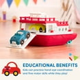 thumbnail image 5 of Battat Ferry Boat Bath Toy Set with 2 Cars Boat Play Vehicles, Toddler and Preschool Toys, 5 of 10