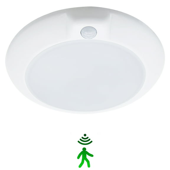 LED Motion Sensor Flush Mount Ceiling Lighting Fixture, 6 inch 120V LED Closet Motion Sensor Light, 5000K Daylight White Round Lighting Fixture for Stairs Closet Rooms Porches Basements Hallways