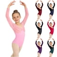 thumbnail image 2 of MKOSPLRT Kid Girl Velvet Fitness Bodysuit Tumbling Dancewear Ballet Dance Leotard V-Neck Tank Unitard Gymnastics Outfits Black 11-12 Years, 2 of 6