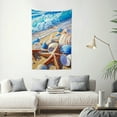 thumbnail image 2 of ZFLMY Home Wall Tapestry Art Shells Starfish Beach Print 60x50 40*60in, 2 of 6