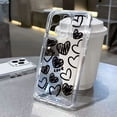 thumbnail image 3 of Funda de teléfono suave y transparente con corazón de amor blanco para iPhone 16, 14, 13, 12, 11 Pro Max, XS, X, 7, 8 Plus, SE 2020, funda para iPhone 15 Pro Max, 3 of 4