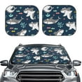 thumbnail image 2 of Sikiie Friendly Smiling Sharks Print Foldable Car Windshield Sun Visor, Car Window Sunshade Suitable for Sedan, SUV and Truck Car Accessories-Large, 2 of 6