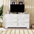 thumbnail image 3 of Dresser for Bedroom, Wood Dressers with 7 Drawers, Double Dressers with Metal Pulls, Modern Chest of Drawers for Bedroom, Living Room, White, 3 of 6