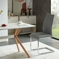 thumbnail image 3 of Modern PU Leather Dining Chairs with Upholstered Seat and Chrome Legs,Set of 2,Grey, 3 of 6