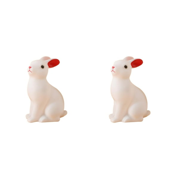 Masteelf 2pcs Bunny Night Lamp Silicone Bedside Lamp Lovely Rabbit Shaped Light Home Decorative Table Night Light for Kids Children Use Random Color