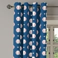 thumbnail image 2 of Ambesonne Sports Grommet Curtain, Baseball Stripes, 50" x 72", Night Blue Red White, 2 of 6