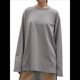 thumbnail image 3 of Camisetas de Larga Extragrandes para Mujer, Camisetas Básicas de Cuello Redondo, Tops de Otoño, Ropa Informal de Entrenamiento Y2K. Gris M, 3 of 10