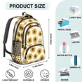 thumbnail image 5 of White Sunflower Backpack for School,Cute School Bag,Schoolbag with Adjustable Shoulder Straps & Padded Back,16.9 Inch, 5 of 5
