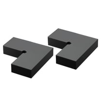 KFFKFF 2-Pack Corner Connectors for Handrail, Stair Railing Extension Accessories, Durable POM Fittings for Rectangular Cable Railings, Outdoor Deck Cable Rail System, Matte Black, HT-05