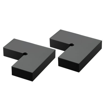 KFFKFF 2-Pack Corner Connectors for Handrail, Stair Railing Extension Accessories, Durable POM Fittings for Rectangular Cable Railings, Outdoor Deck Cable Rail System, Matte Black, HT-05